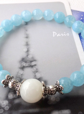 极光白色冰种水晶手链包邮