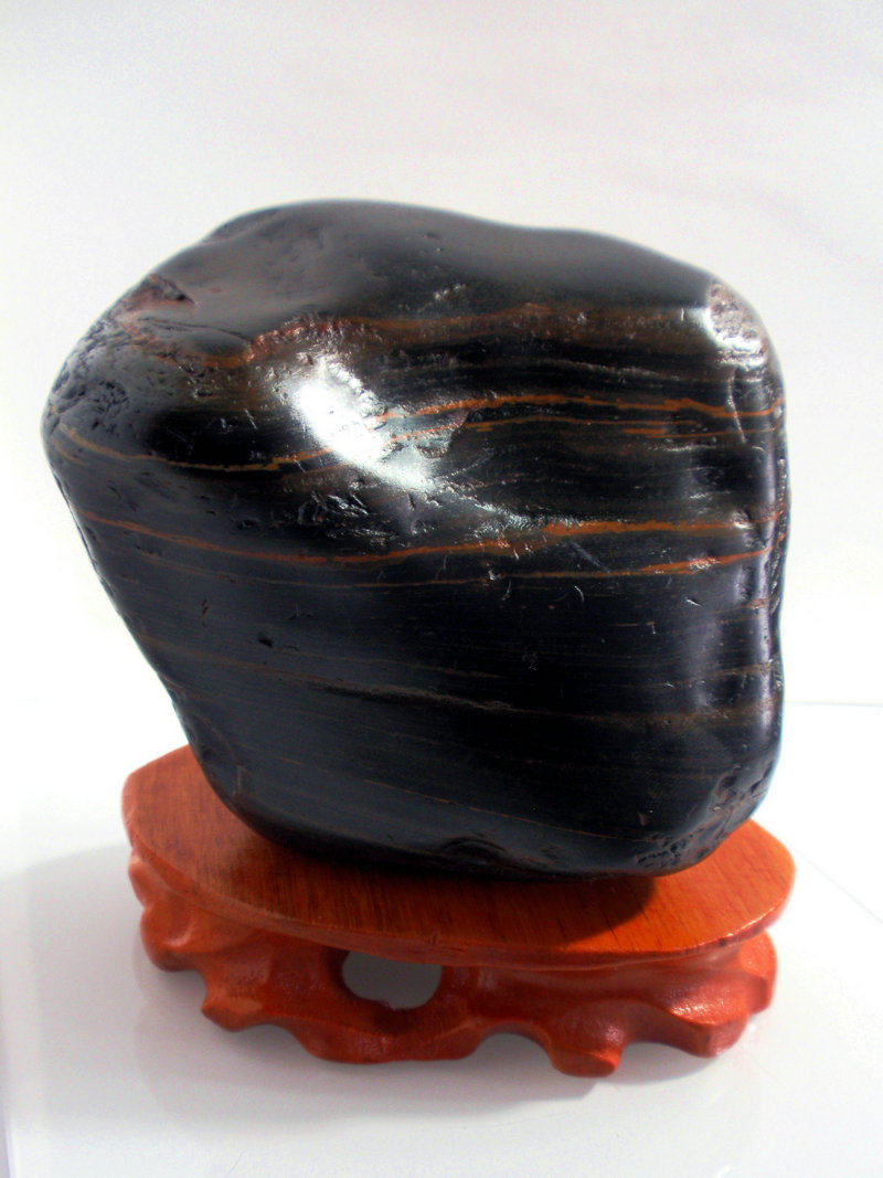 1238克崂山试金湾纯天然试金石原石墨玉玄玉典当行专用试金石15-1