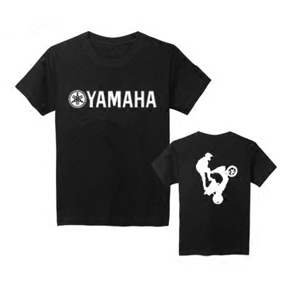 YAMAHA短袖T恤流行雅马哈摩托车杂技名车标志纯棉圆领宽松半袖潮