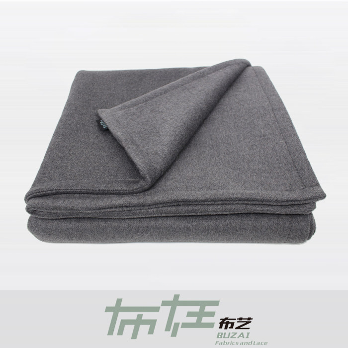 布在布艺 深灰色呢子搭毯 现代简约时尚样板房搭巾床上盖毯床尾毯