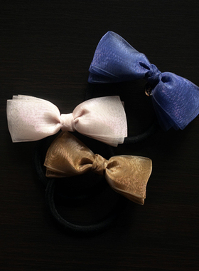 日本Maison De Reefur rinka梨花裸粉多层立体蝴蝶结打结发圈