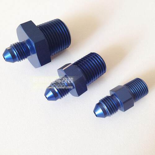 变径螺丝接头an转npt,主要规格有an3变1/8npt,AN3变1/4npt，an3变3/8npt，材质是铝合金，采用cnc精工制作，品质保证。量大可订制！