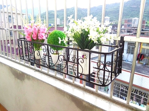 包邮铁艺花架 阳台栏杆花架 壁挂式花架窗台花架护栏悬挂式花盆架