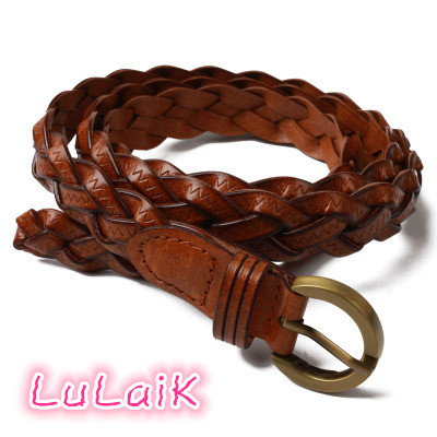 编织通用细皮带百搭腰带精致透气