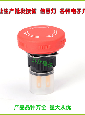 AH164Y-02ZS 一体式红色急停 两常闭按钮开关四脚 开孔16mm