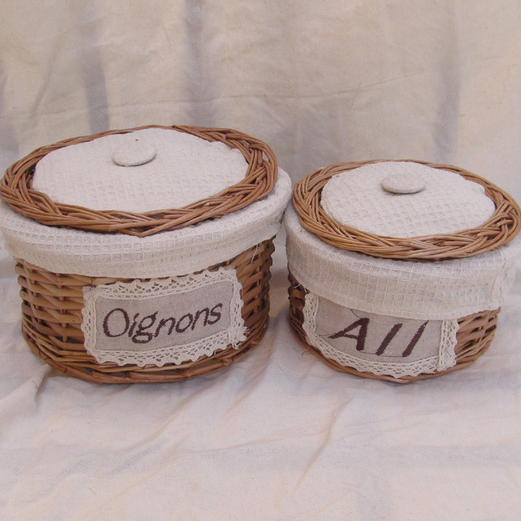 非藤编草编 柳编圆形有盖收纳筐收纳桶杂物筐针线盒小号编织篮,收纳整理,桌面收纳盒,淘宝优惠券,粉丝福利购,淘宝优惠卷