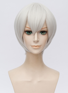 尼尔:机械次元9S尼尔银色No.9反翘Type S蓬松短发假毛cosplay假发