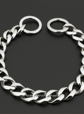 亮银色时尚豪华钛钢狗项圈 P链训狗链 狗颈链U链 包邮 宠物项链