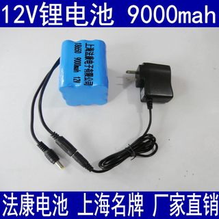 12V锂电池 9000mAh 18650锂电池组 LED灯 充电电池组 带充电器