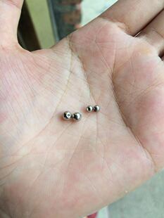 耳钉配件堵头后堵刚球4毫米3毫米细针粗针零件钢珠圆球刚色银色