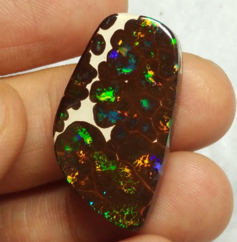 收藏级 澳洲天然铁欧泊母岩欧泊裸石 七彩脉纹裸石 元素石 27.8ct