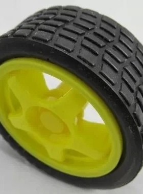 新款 不带内胆 智能小车 轮胎 底盘轮子 黄色车轮 4WD小车车轮