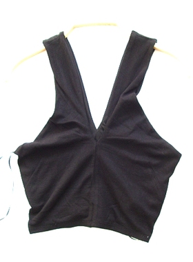 弹力V领女背心短款百搭黑色抹胸露背夏潮纯棉露脐0702