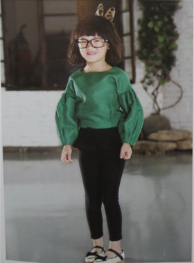 春秋宝儿童装小脚裤女童裤子钉扣假两件花边紧身裤21628裤裙