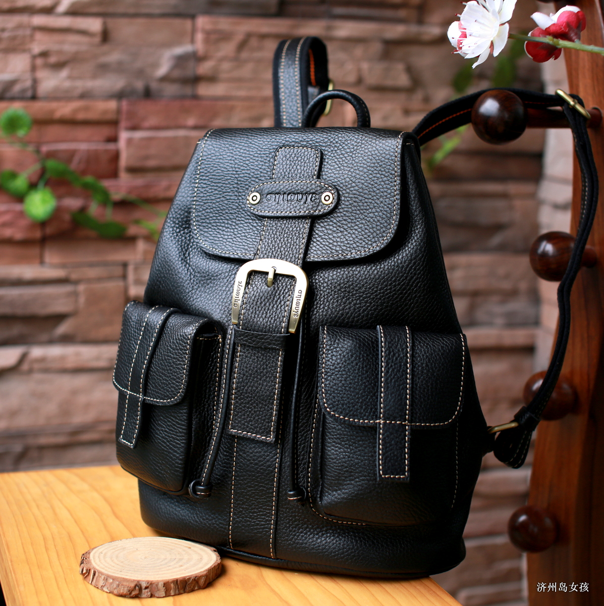 藏皮客牛皮真皮女包2025新款潮包英伦学院风复古包女士双肩包背包