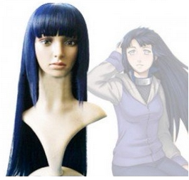 火影忍者疾风传 日向雏田 60cm深蓝色 cosplay假发