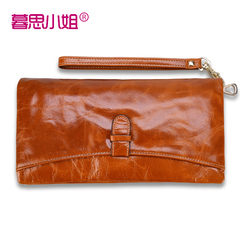 Wax leather woman of twilight thought Miss retro long Korean header layer of leather large leather women's wallet purse