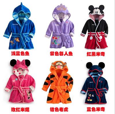 toddler kids hooded nightwear bath robe sleepwear pajamas