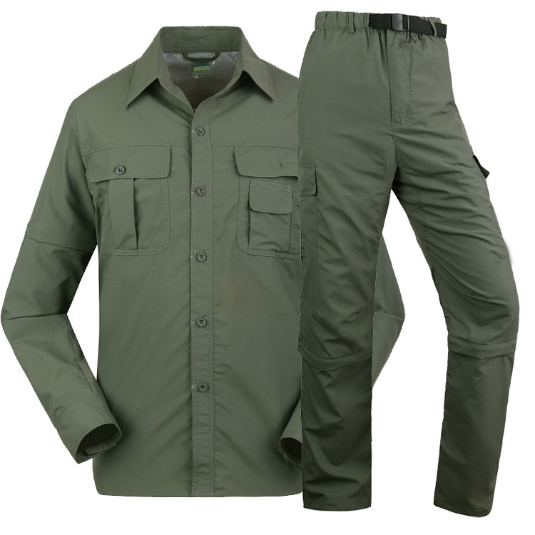 男士速干套装  速干衬衫 速干裤 两截可拆卸 排汗快干防紫外线