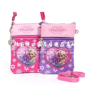 韩国进口15新款冰雪奇缘儿童斜挎包手机小背包零钱包宝宝小腰包