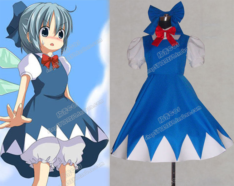 东方红魔乡琪露诺阿九cos衣服裙子动漫cosplay服装全套包邮