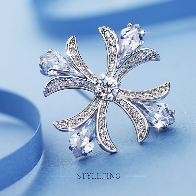 Broche femme STYLEJING en Zircon diamant - Ref 1171974 Image 1