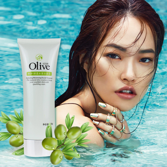 正品韩伊橄榄Olive无添加瞬透水滢洁面乳120g保湿补水洗面奶