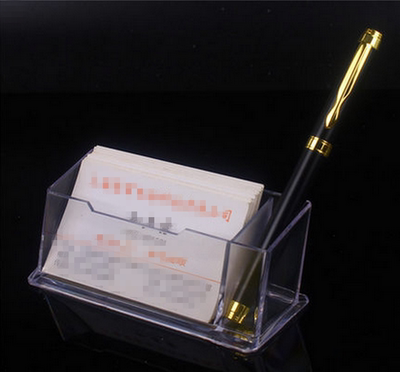 透明名片盒 名片座 名片架 名片盒 可插笔 展示架