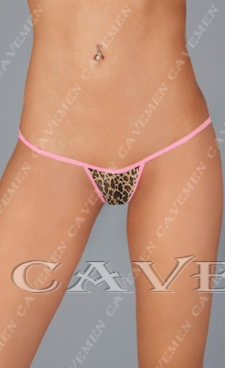 低腰豹纹居家内裤性感女士丁字裤/T裤莱卡棉透气舒适低腰超薄裸睡