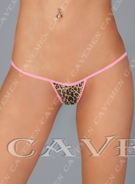 低腰豹纹居家内裤性感女士丁字裤/T裤莱卡棉透气舒适低腰超薄裸睡