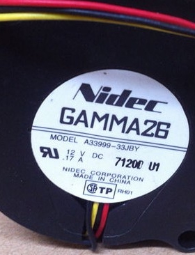 Nidec涡轮离心鼓风机5CM/五厘米12V 0.17A A33999-33JBY 三线