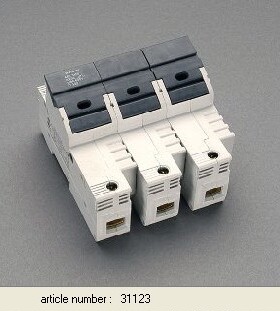 德国维纳尔Wohner圆柱形熔断器座31123 3P 690V 125A AES22x58mm