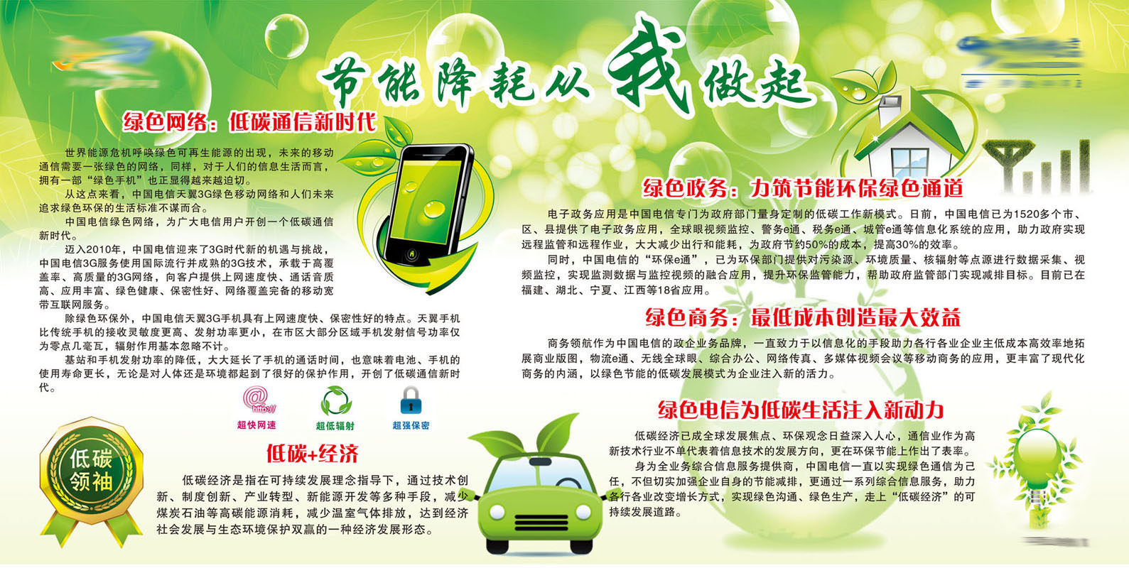 海报印制651素材792节能降耗低碳经济绿色知识教育宣传栏
