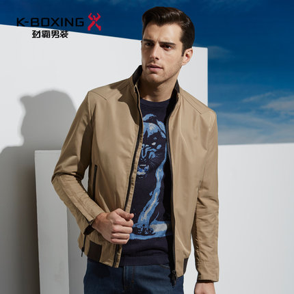 劲霸秋装夹克男 商务休闲男装jacket 立领青年修身外套|DKDU3122