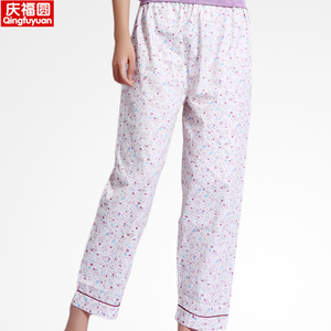 春夏秋女士纯棉睡裤棉布家居长裤全棉空调裤休闲裤女睡裤2条包邮