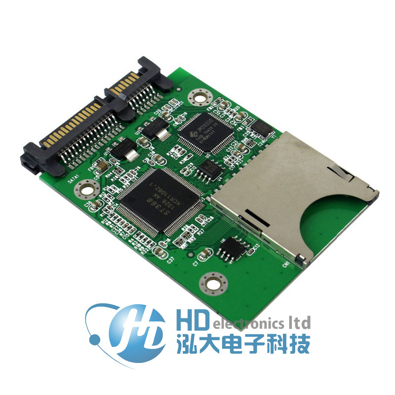 SD转SATA转接卡 SD转串口硬碟SD卡转SATA SD硬碟 FT1307芯片