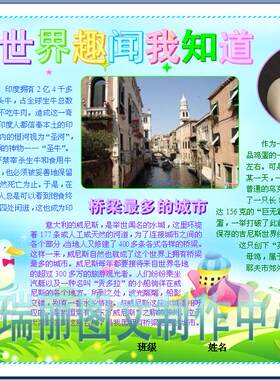 世界趣闻我知道电子小报成品电脑手抄报科学简报板报画报模板+47