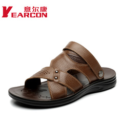 YEARCON/con men's summer Sandals new style men shoes suede cowhide leather shoes authentic mail surges