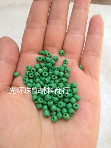 DIY米珠 绿色珠子2mm3mm3.6mm瓷绿色米珠 手工串珠 儿童串珠