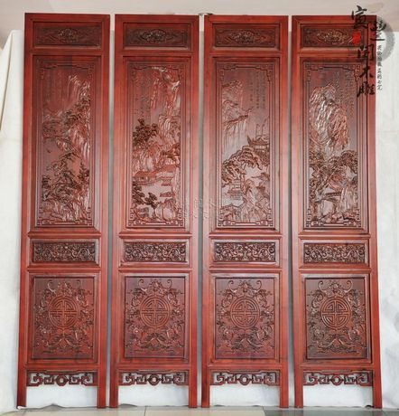 Dongyang woodcarving phân vùng hiên màn hình nền tường trần gỗ bạch đàn lưới mạng lưới bằng gỗ lưới cửa sổ hoa