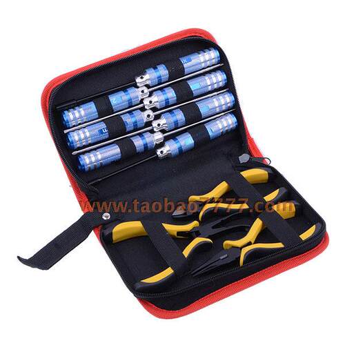 模型航模工具 内六角/一字/十字螺丝刀/钳子/套筒 10件套工具包