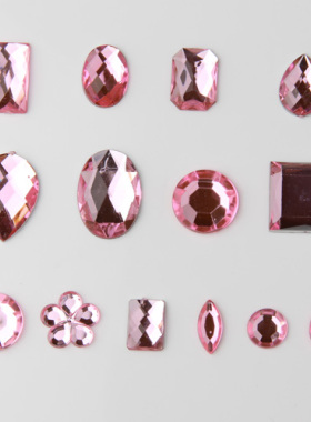 粉色亚克力钻 平底钻 diy饰品全新鞋服材料配件 手机美容