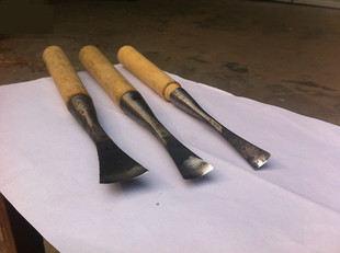 w003套三钢凿 木底座挖槽工具 雕刻刀  圆弧凿子 木工钢凿