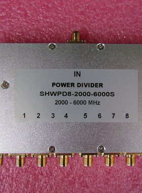 2000-6000MHz 10W SMA RF 射频同轴8路 一分八功分器 频率可定制