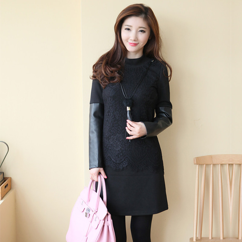 昕蓝加大码女装2019秋装新款蕾丝拼接配吊坠连衣裙|msdalam kategori Butik wanita / wanita, wanita saiz besar - dari Buy2taobao.com untuk memberikan perkhidmatan ejen Taobao profesional membeli