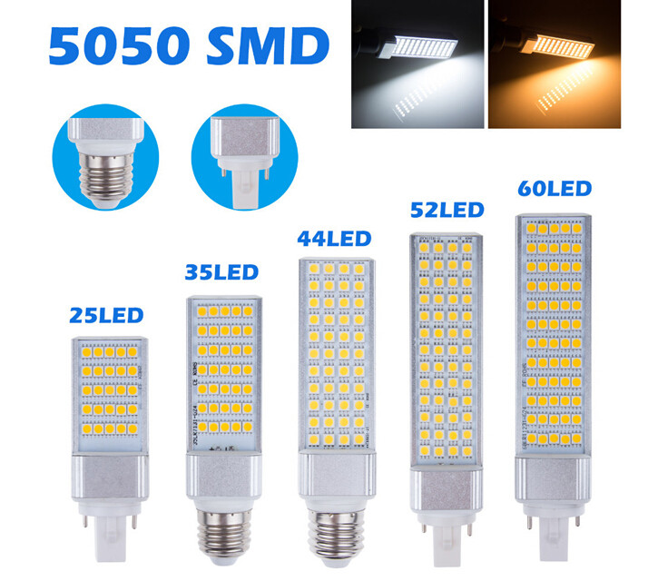 110V/220V LED横插灯led节能灯泡5050超亮2835玉米灯e27 g24_虎窝淘