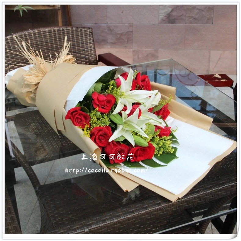 玫瑰百合上海鲜花速递上门长宁徐鲜花速递(同城)