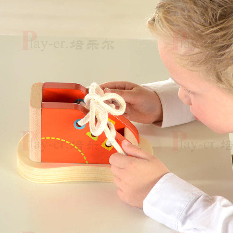 绑鞋带游戏 儿童早教益智 宝宝手眼协调精细动作训练穿编游戏玩具