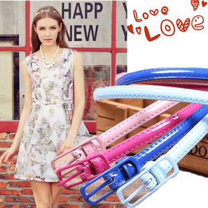 淘宝简约款式 韩版百搭装饰日字扣细腰带 女糖果色女士小皮带