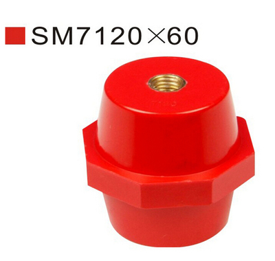 SM7120*60 7130*60 M10 高强度绝缘子 铜螺丝 红色 绝缘柱 防缍